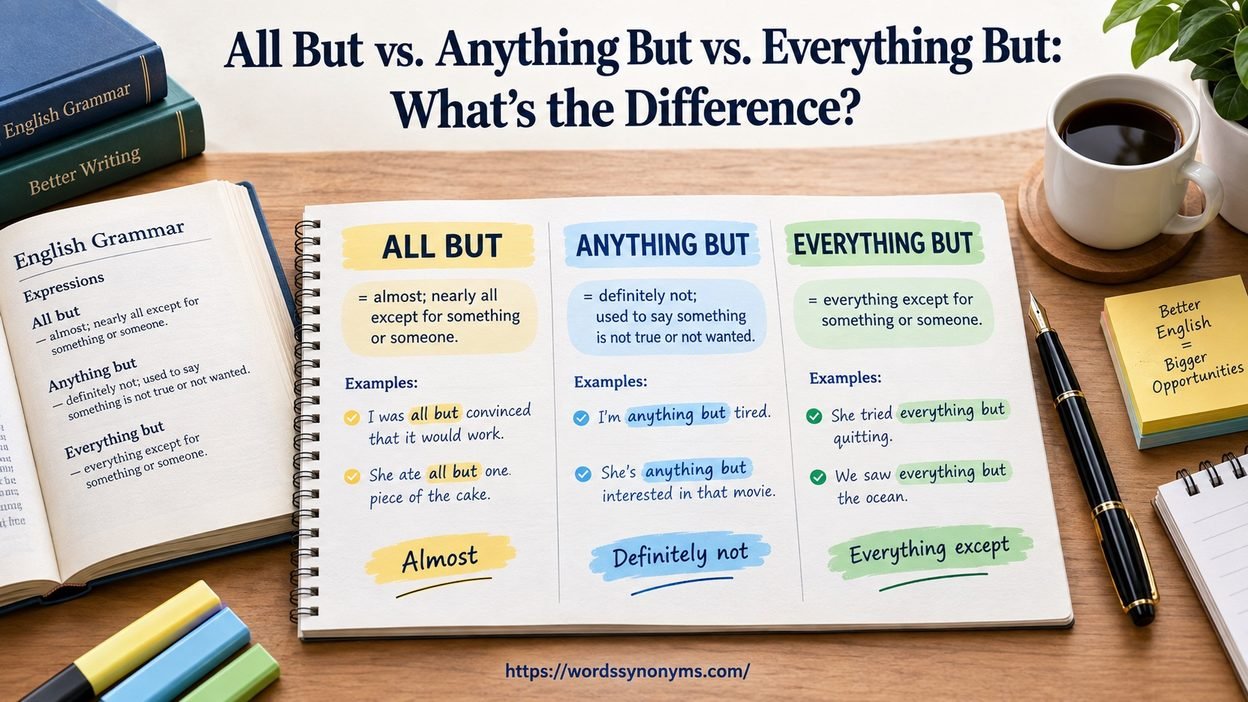 All But vs. Anything But vs. Everything But
