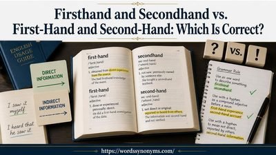 Firsthand and Secondhand vs. First-Hand and Second-Hand