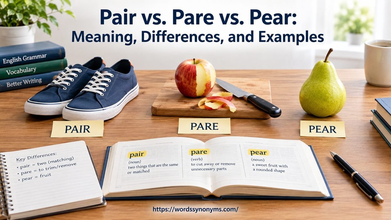 Pair vs. Pare vs. Pear