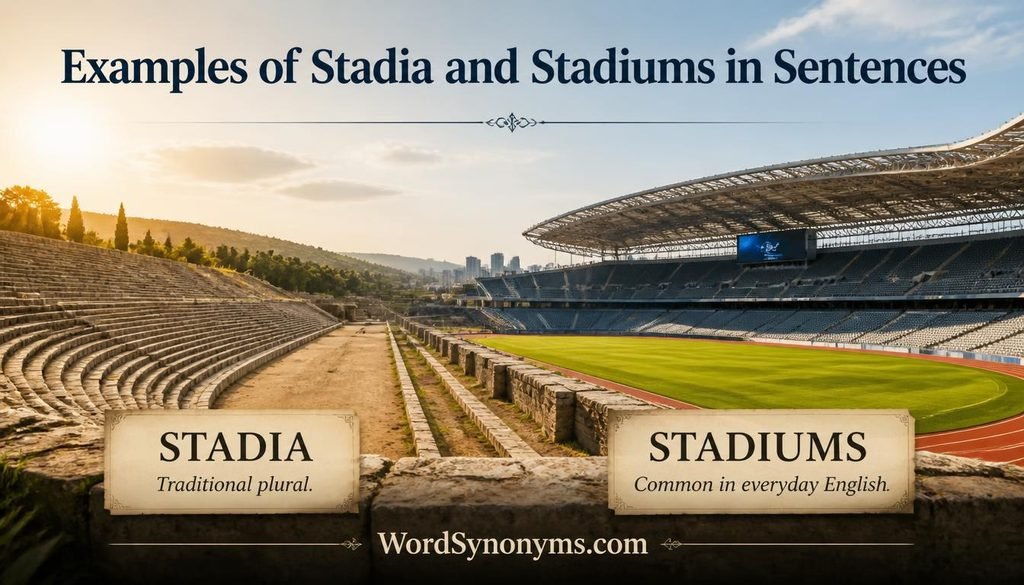 Examples of Stadia and Stadiums in Sentences