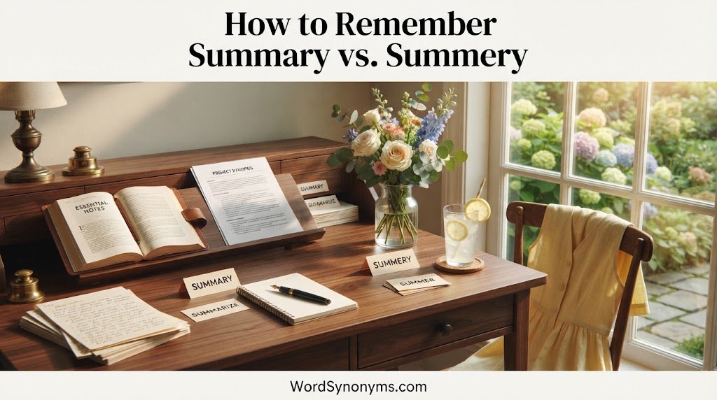 How to Remember the Difference Between Summary and Summery