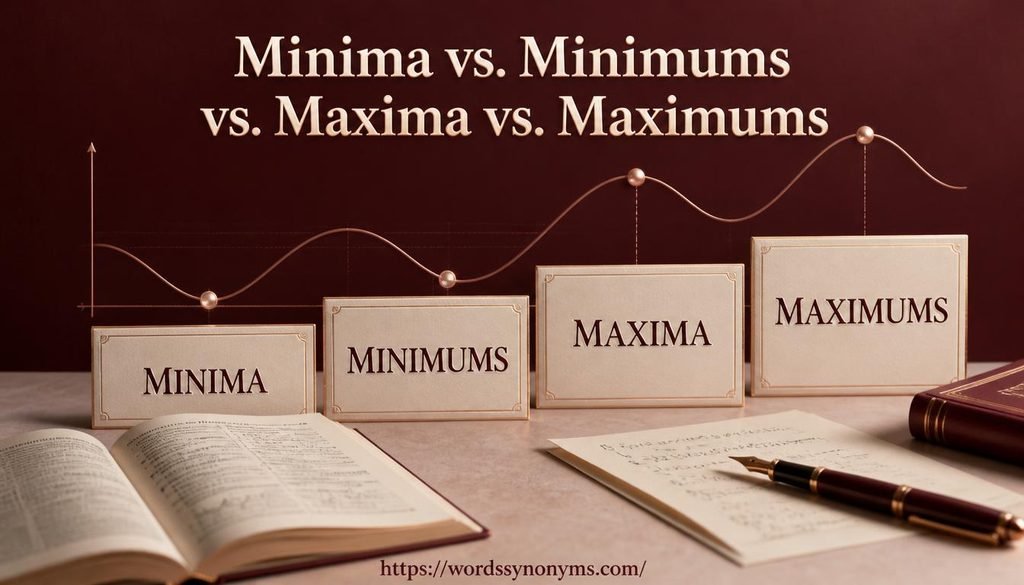 Minima vs. Minimums vs. Maxima vs. Maximums