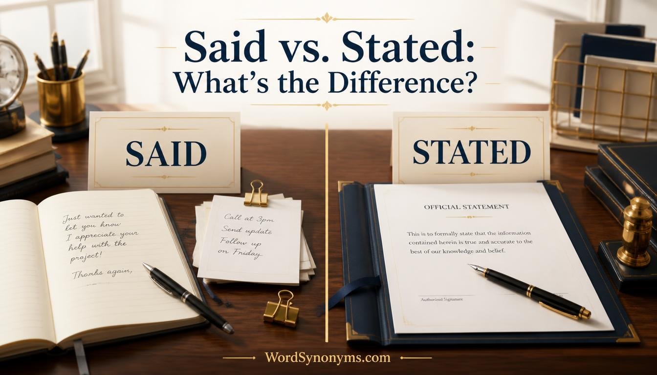 “Said” vs. “Stated”: What's the Difference?