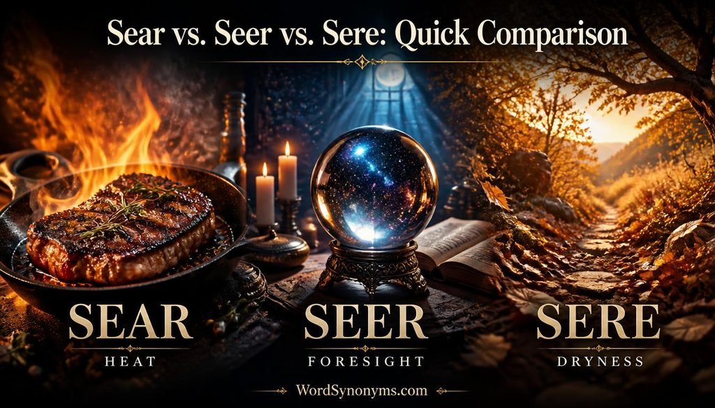 Sear vs. Seer vs. Sere: Quick Comparison