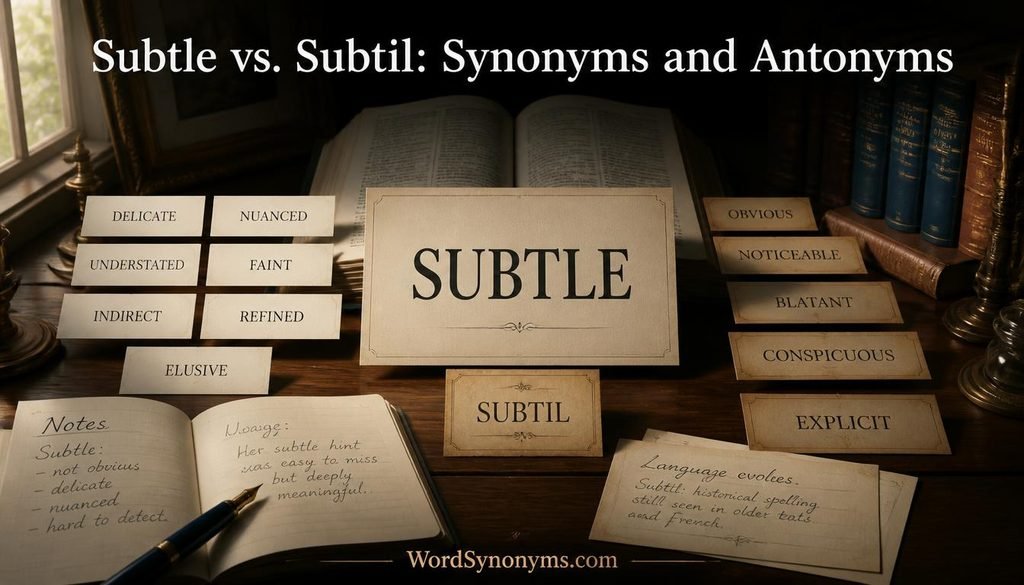 Subtle vs. Subtil: Synonyms and Antonyms